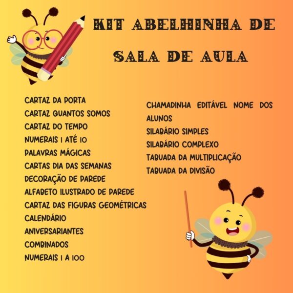 Kit abelhinha sala de aula