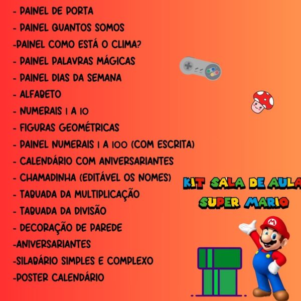 Kit Super Mario sala de aula