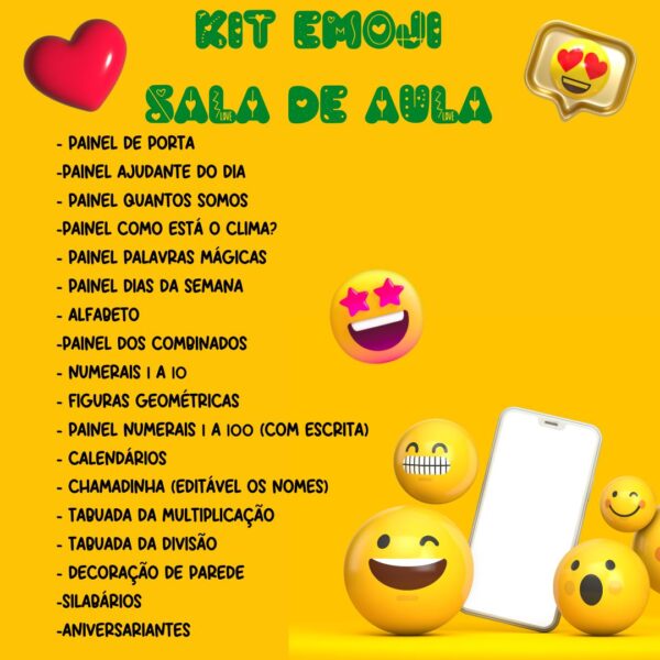 Kit emoji sala de aula