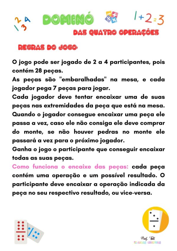 Dominó das quatro operações - Image 4