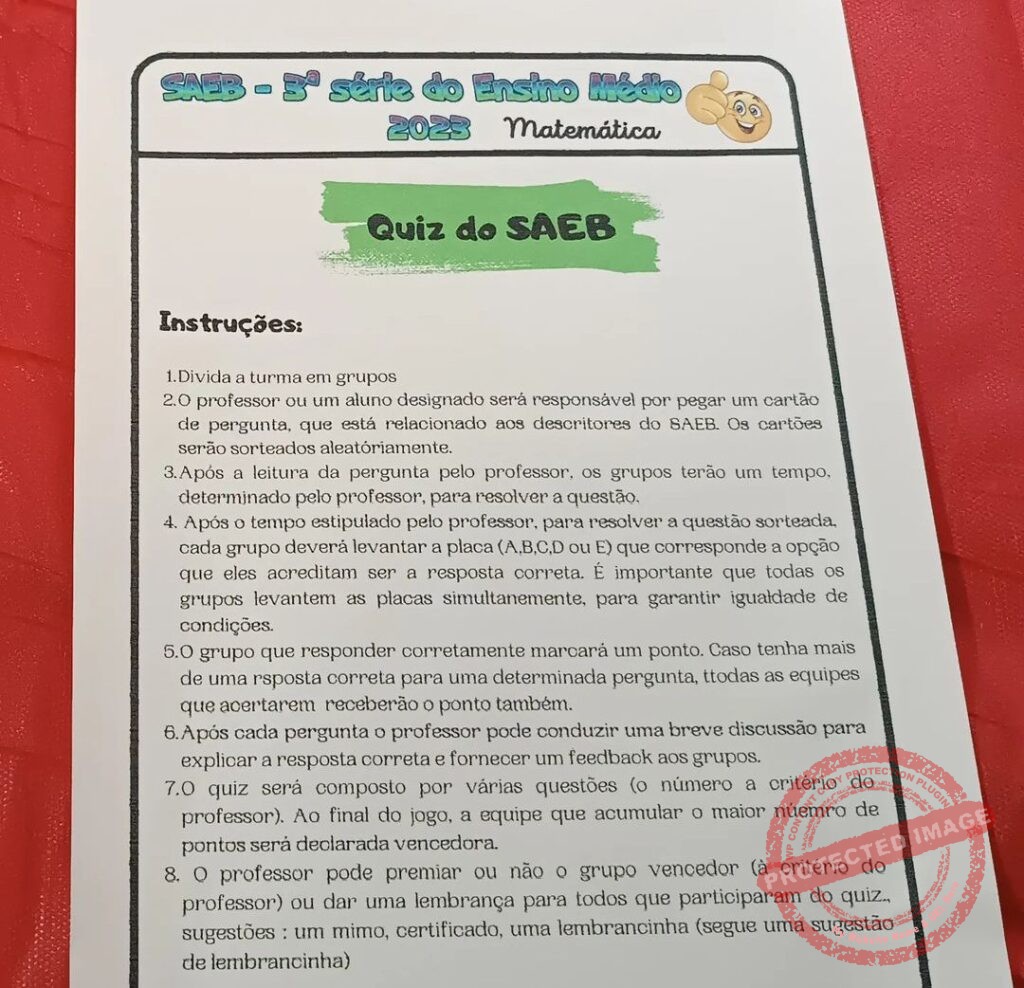 kit SAEB 3º ano do Ensino médio – matemática – Prof. Tati Aulas Criativas
