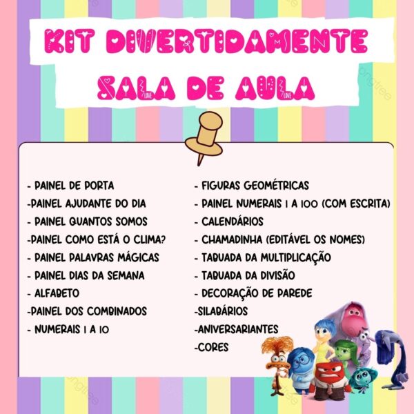 kit Divertidamente sala de aula