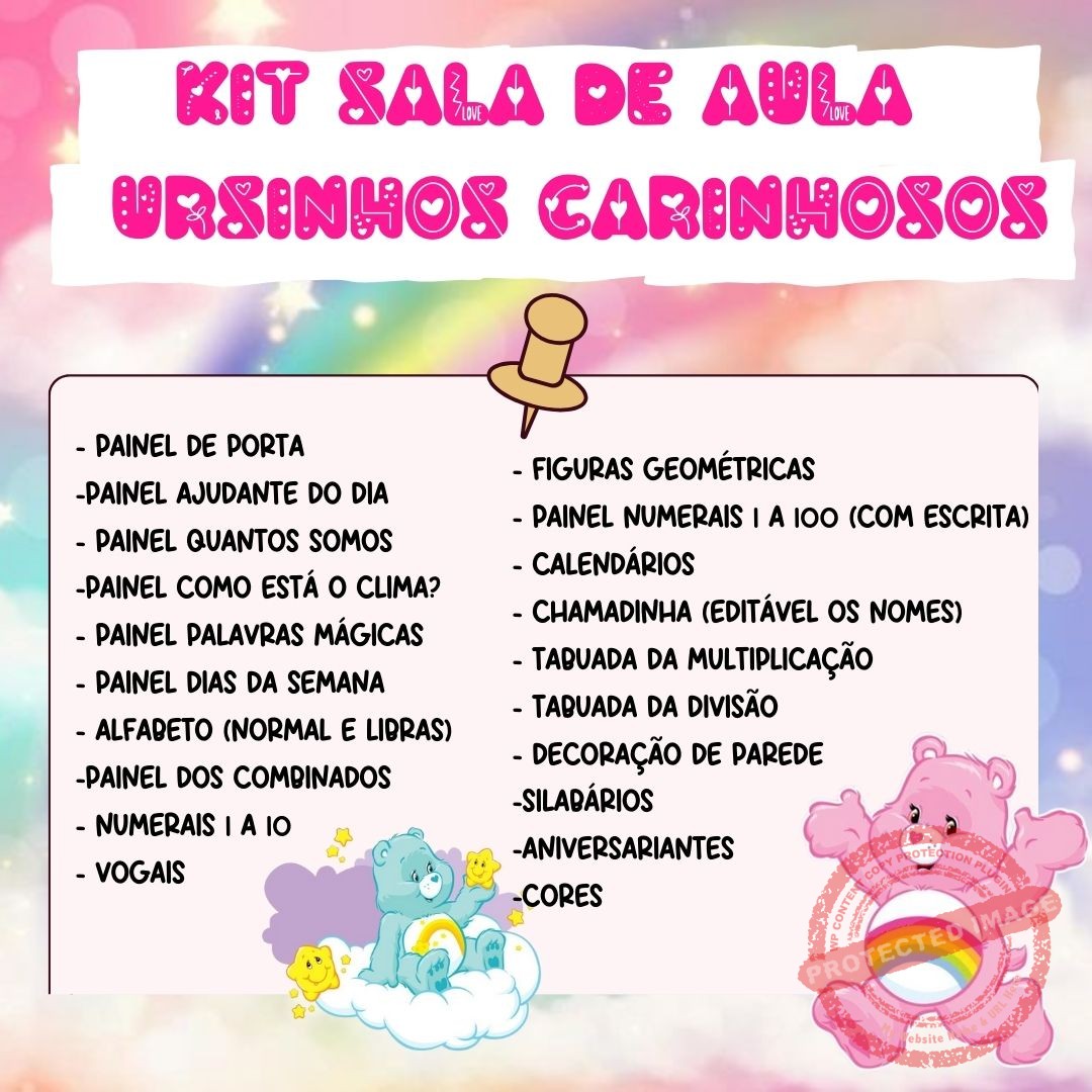 Kit sala de aula - Ursinhos carinhosos