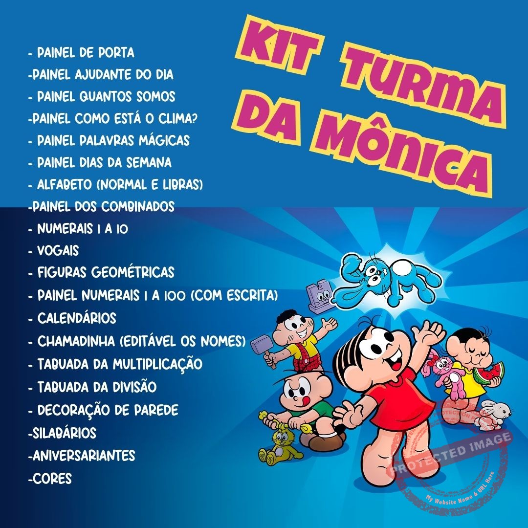 kit sala de aula Turma da Mônica