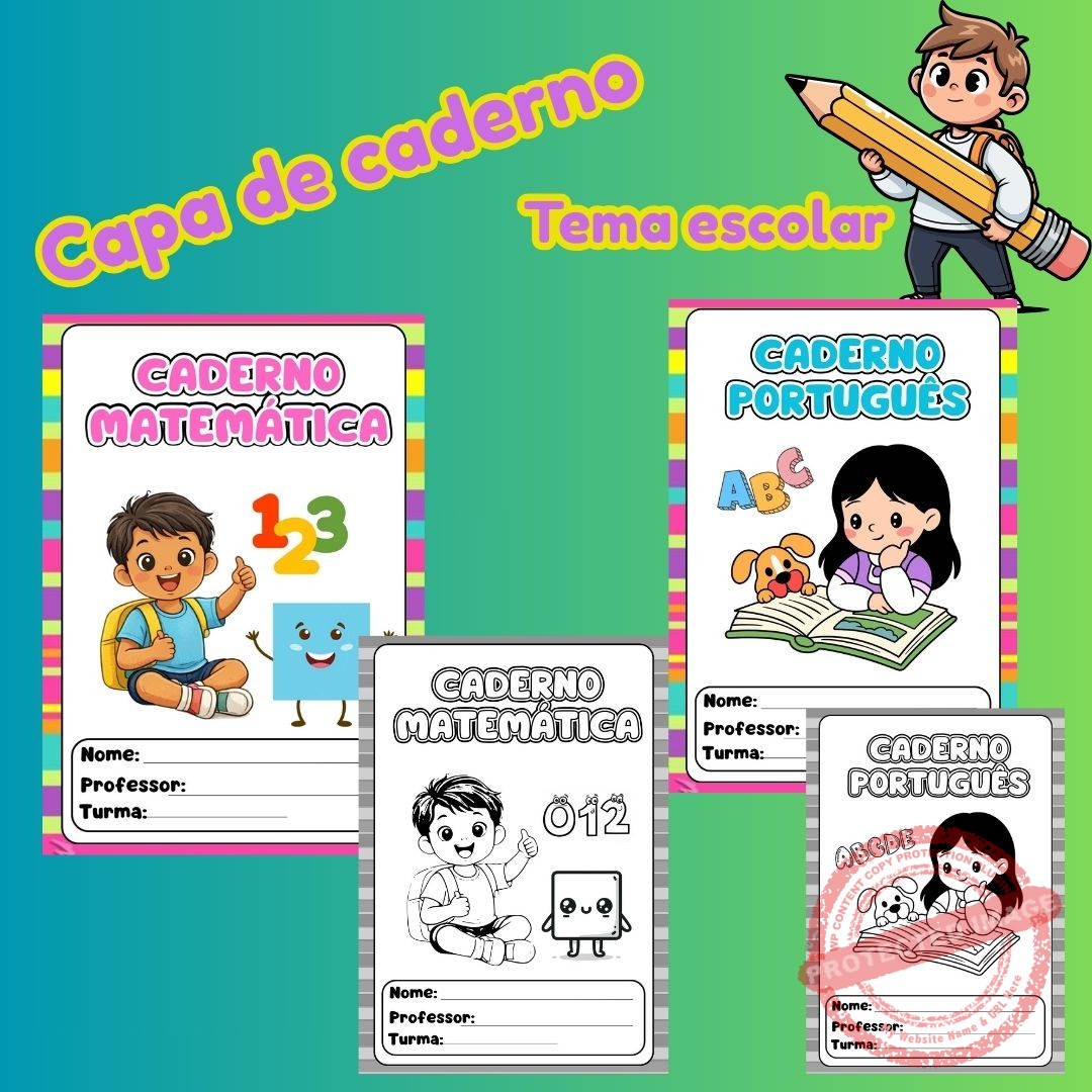 Capas de caderno escolar